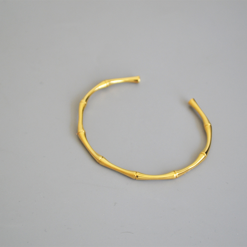Simple Style Geometric Titanium Steel Gold Plated Bangle