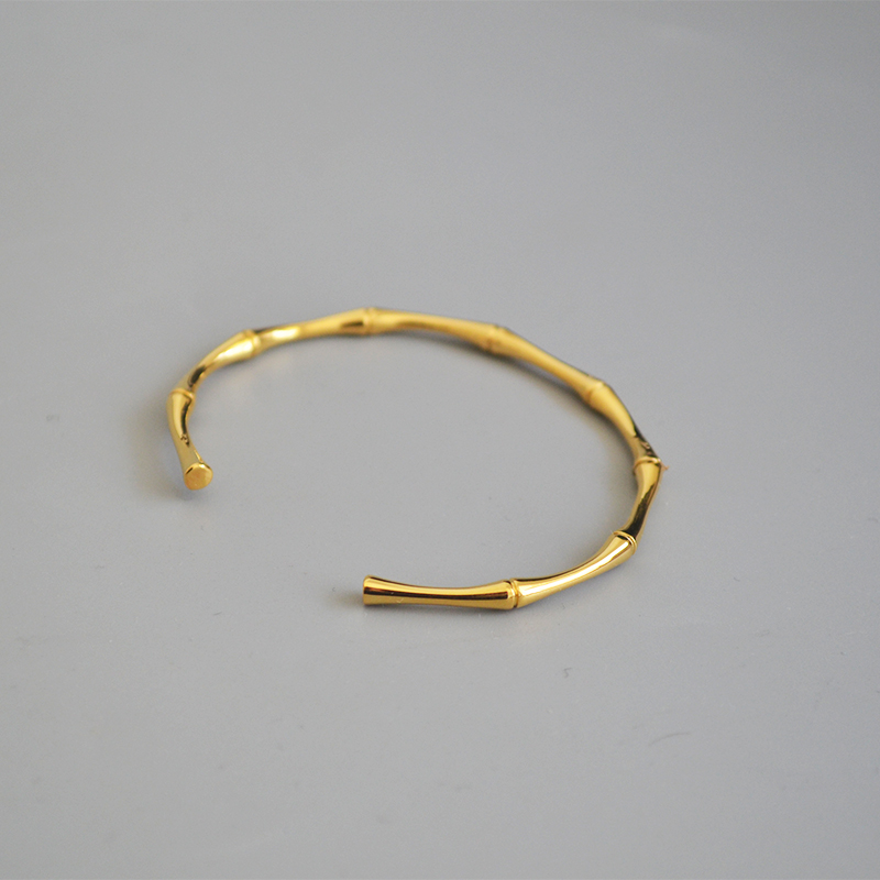 Simple Style Geometric Titanium Steel Gold Plated Bangle