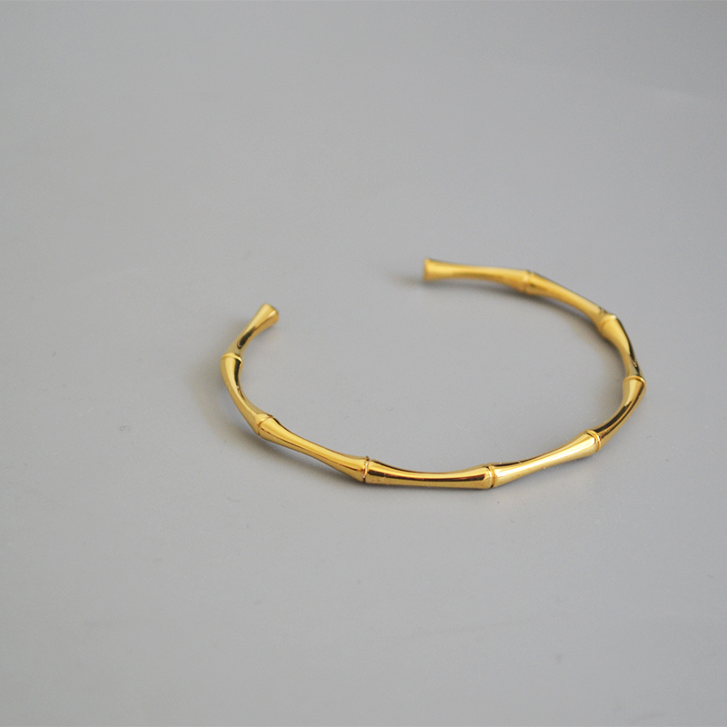 Simple Style Geometric Titanium Steel Gold Plated Bangle
