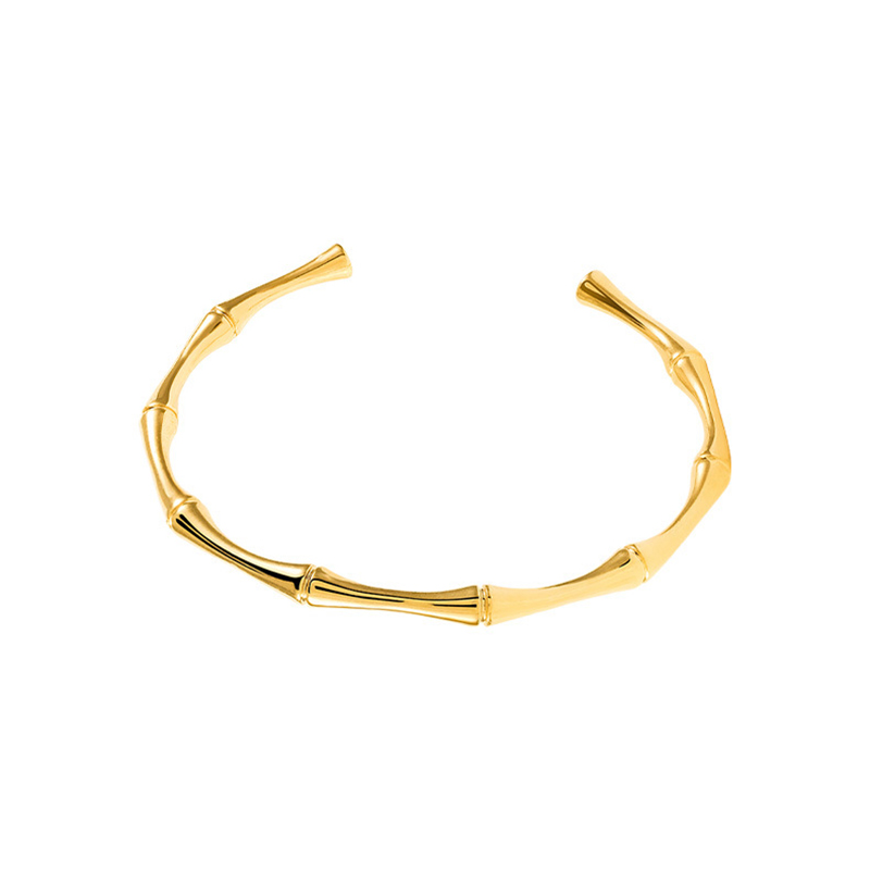 Simple Style Geometric Titanium Steel Gold Plated Bangle