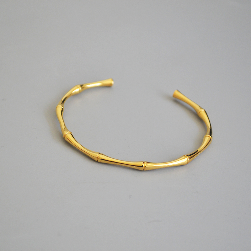 Simple Style Geometric Titanium Steel Gold Plated Bangle