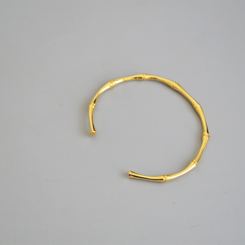 Simple Style Geometric Titanium Steel Gold Plated Bangle