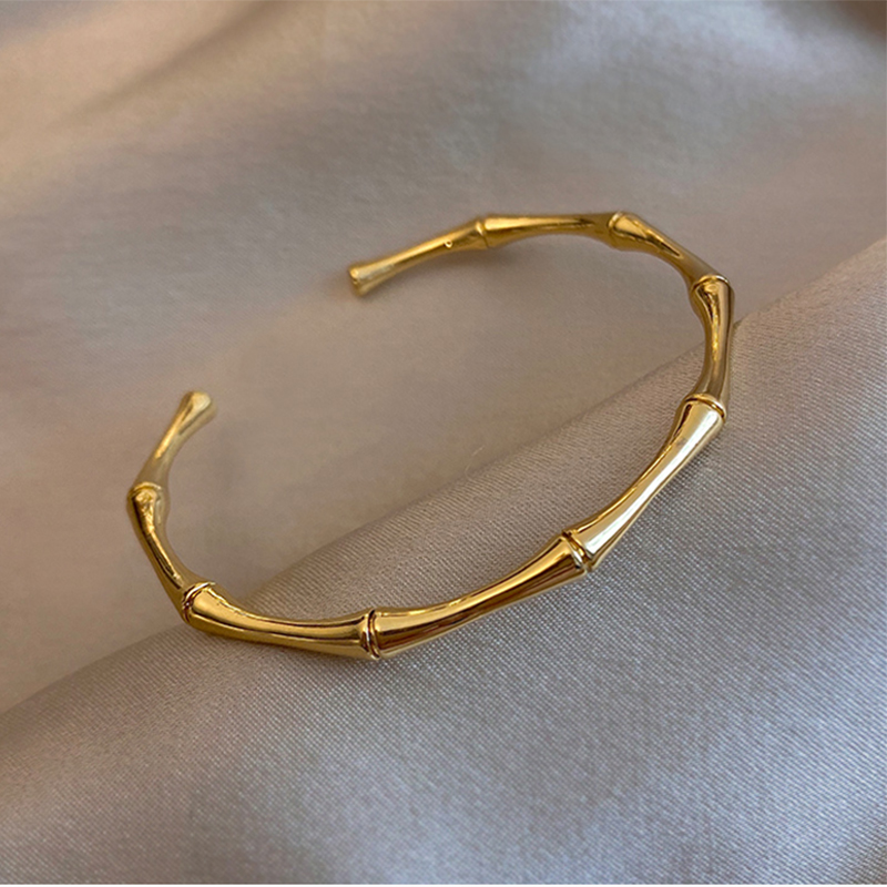 Simple Style Geometric Titanium Steel Gold Plated Bangle