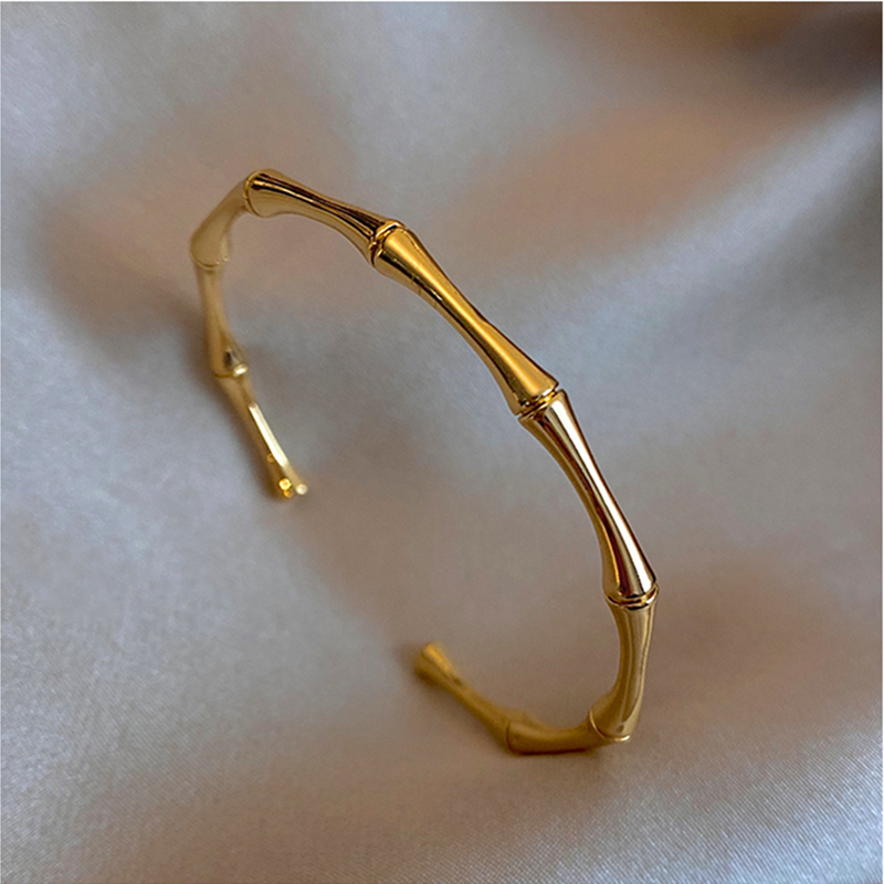 Simple Style Geometric Titanium Steel Gold Plated Bangle