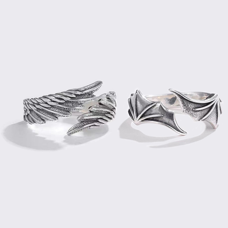 Retro Wings Alloy Asymmetrical Unisex Open Ring 1 Piece