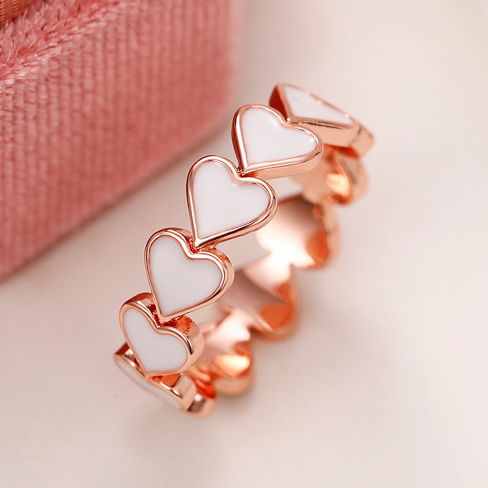 Fashion Heart Shape Copper Epoxy Rings 1 Piece