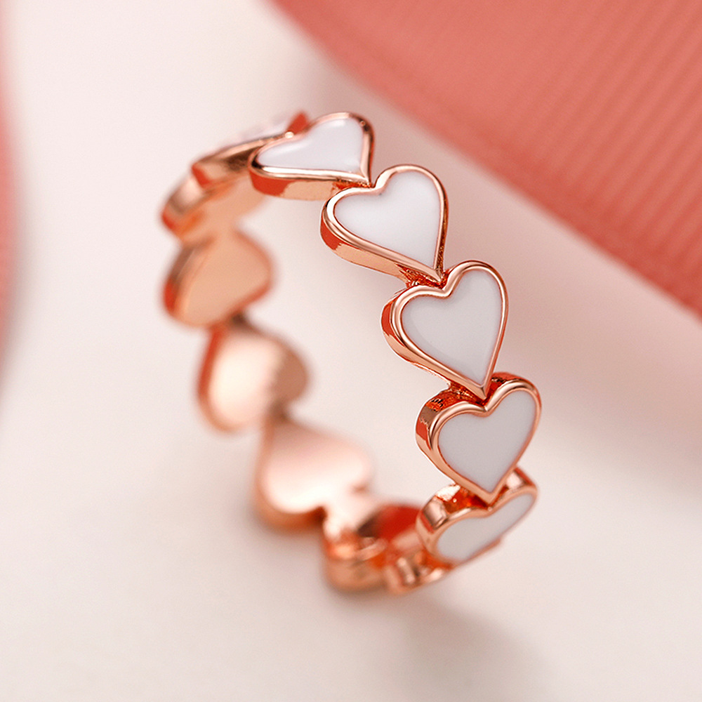 Fashion Heart Shape Copper Epoxy Rings 1 Piece