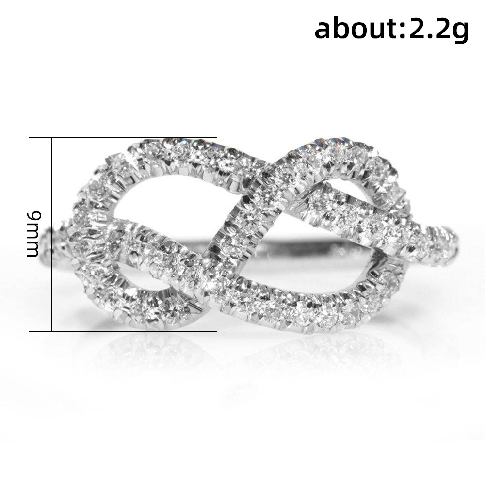 Fashion Knot Copper Inlay Artificial Diamond Rings 1 Piece