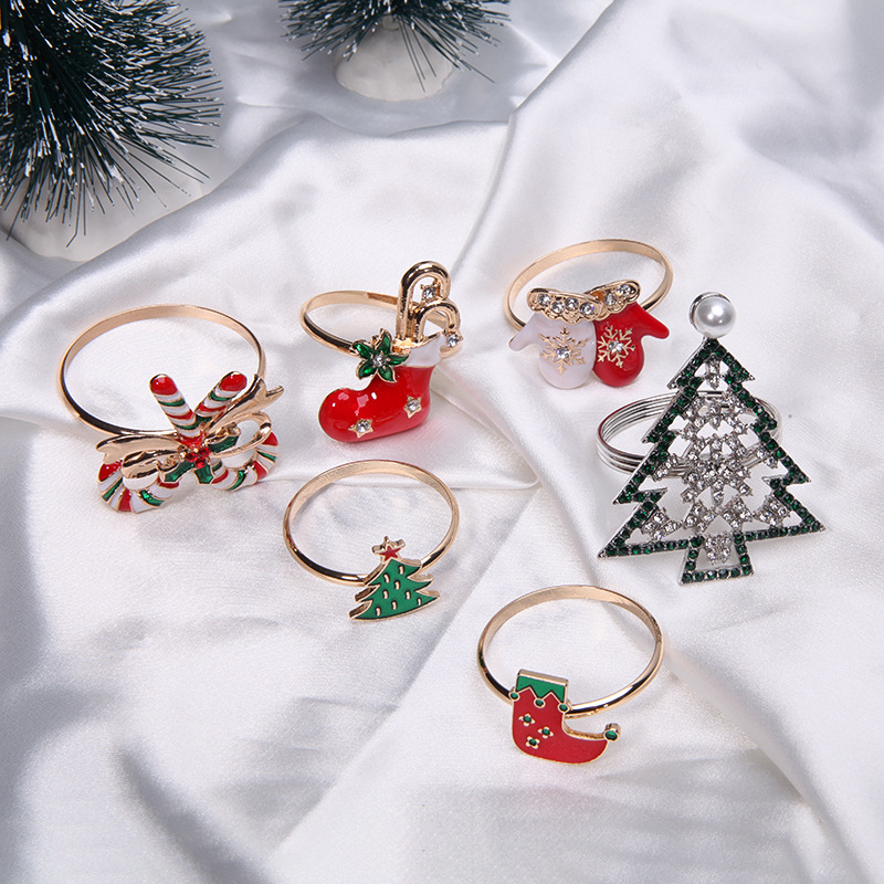 Christmas Cute Geometry Alloy Napkin ring 1 Piece