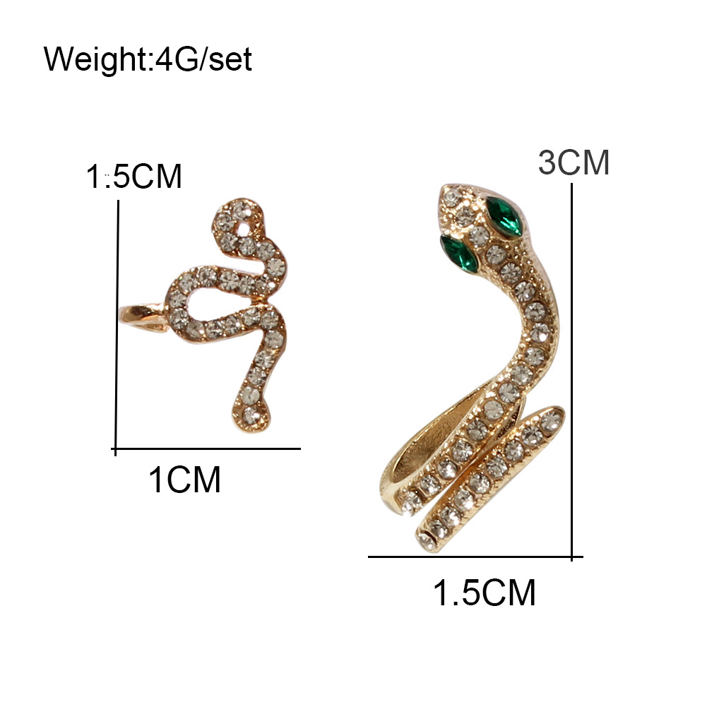 Fashion Snake Alloy Asymmetrical Rhinestones Womenu0027S Ear Studs 1 Pair