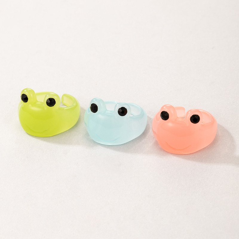 Cute Frog Resin Womenu0027S Open Ring 1 Piece