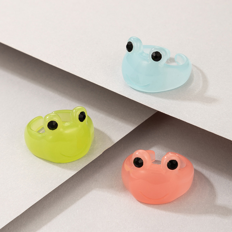 Cute Frog Resin Womenu0027S Open Ring 1 Piece