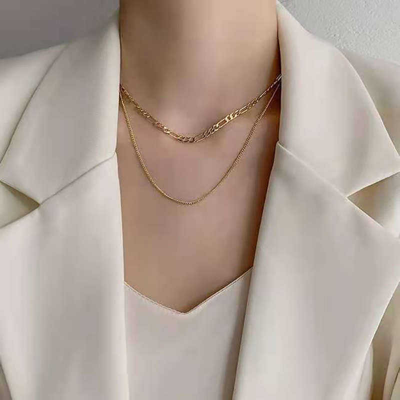 Simple Style Geometric Alloy Plating Womenu0027S Layered Necklaces 1 Piece