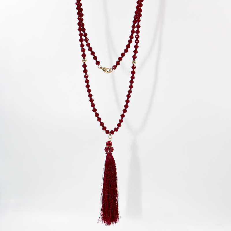 Fashion Tassel Artificial Crystal Imitation Pearl Alloy Beaded Handmade Zircon Womenu0027S Layered N