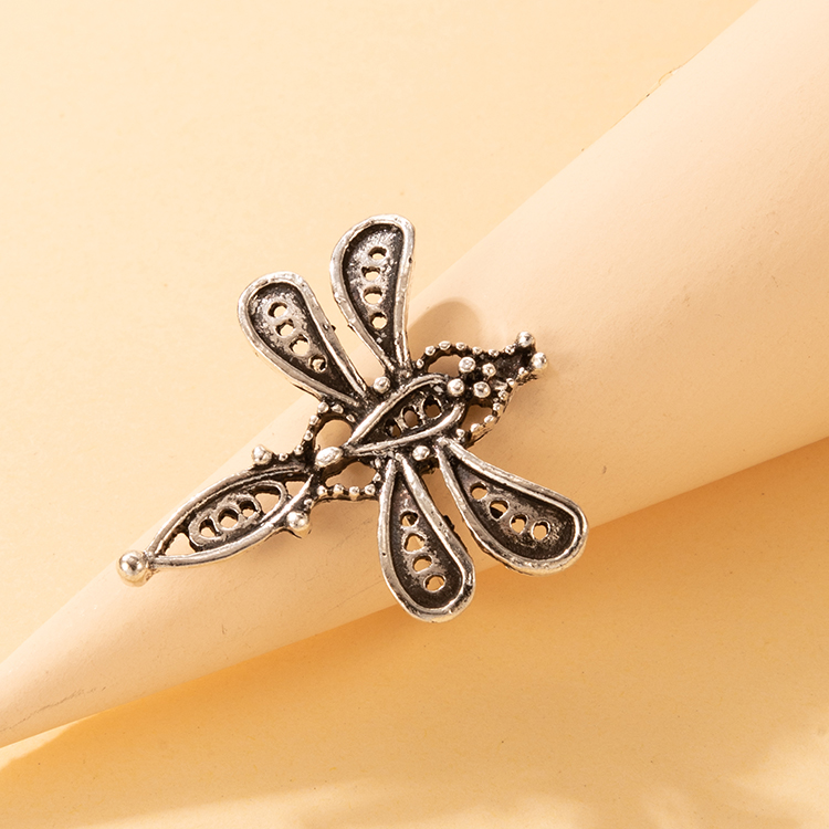 Fashion Flower Dragonfly Alloy Plating Unisex Rings 1 Piece