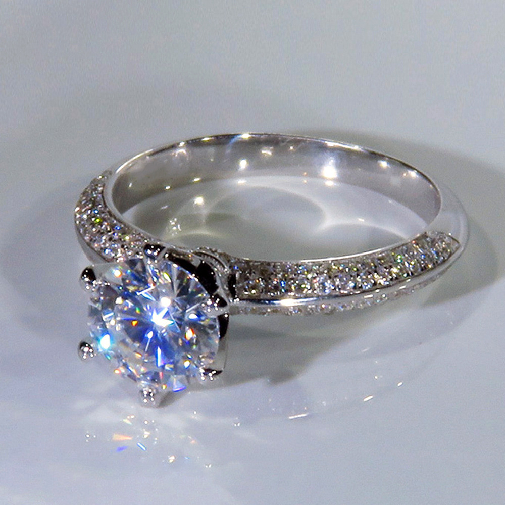 Fashion Geometric Copper Inlay Artificial Diamond Zircon Rings 1 Piece