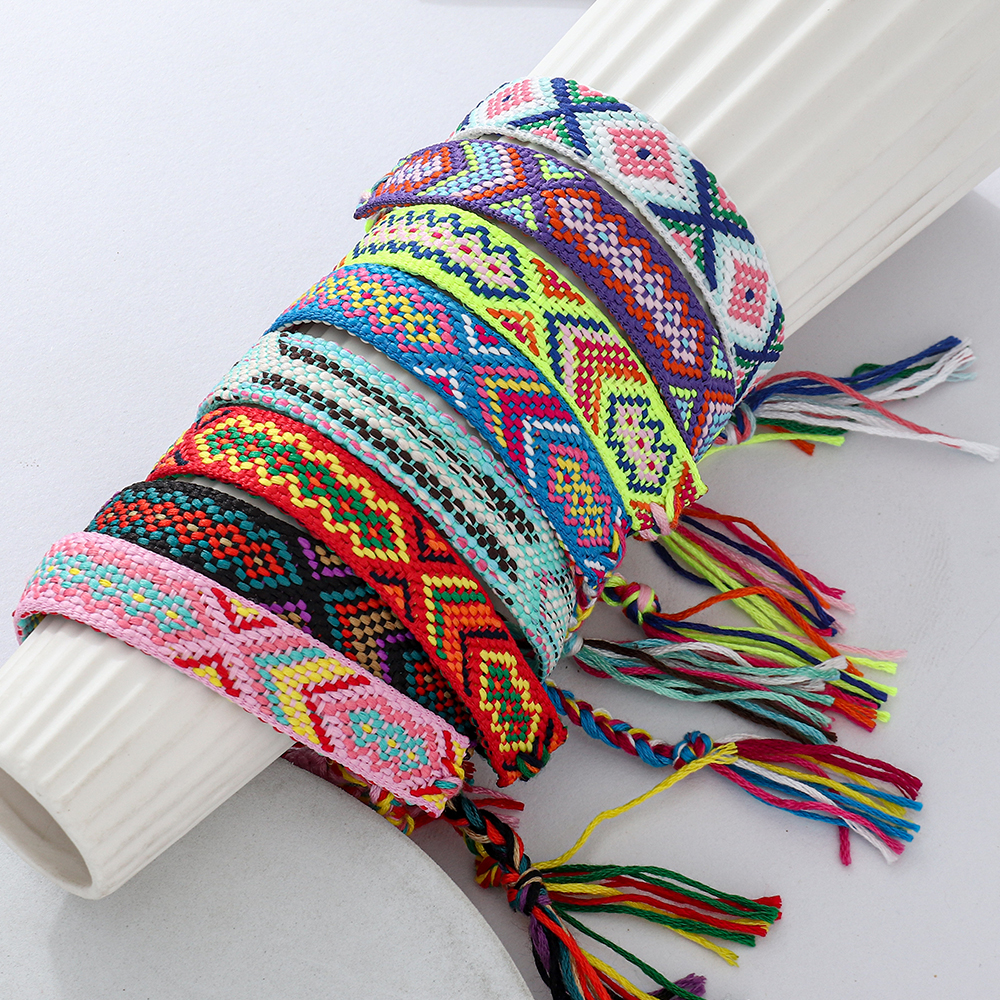 Ethnic Style Geometric Cloth Drawstring Unisex Bracelets 1 Piece