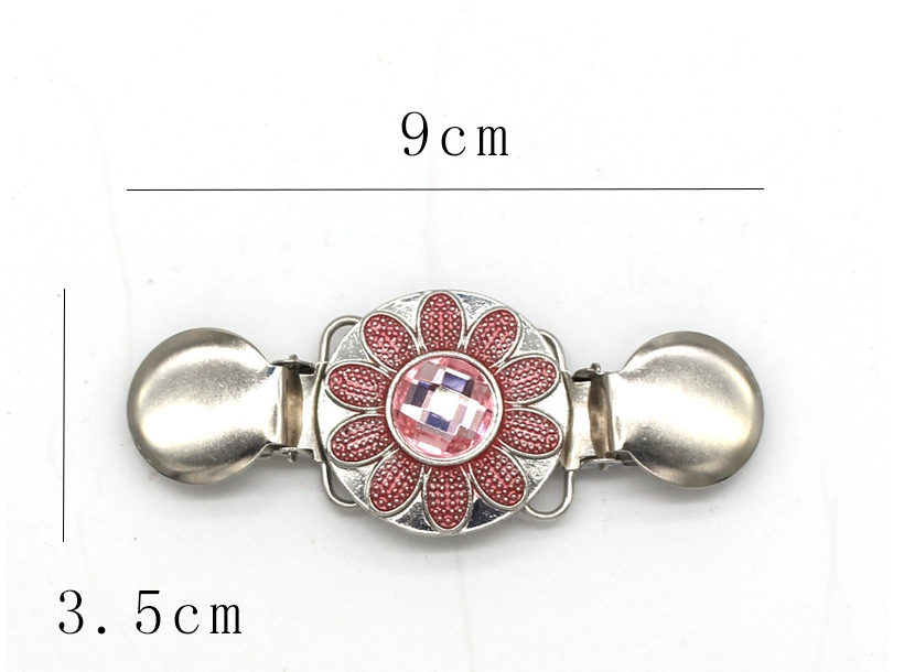 Fashion Flower Alloy Plating Inlay Turquoise Crystal Womenu0027S Sweater Clip 1 Piece