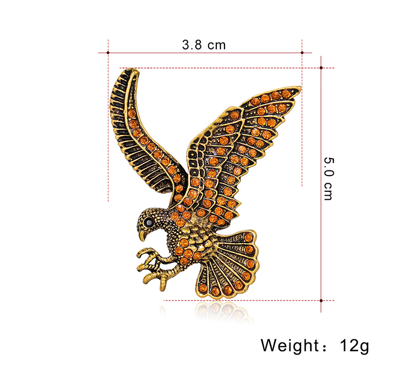 Fashion Eagle Alloy Inlay Rhinestones Unisex Brooches 1 Piece