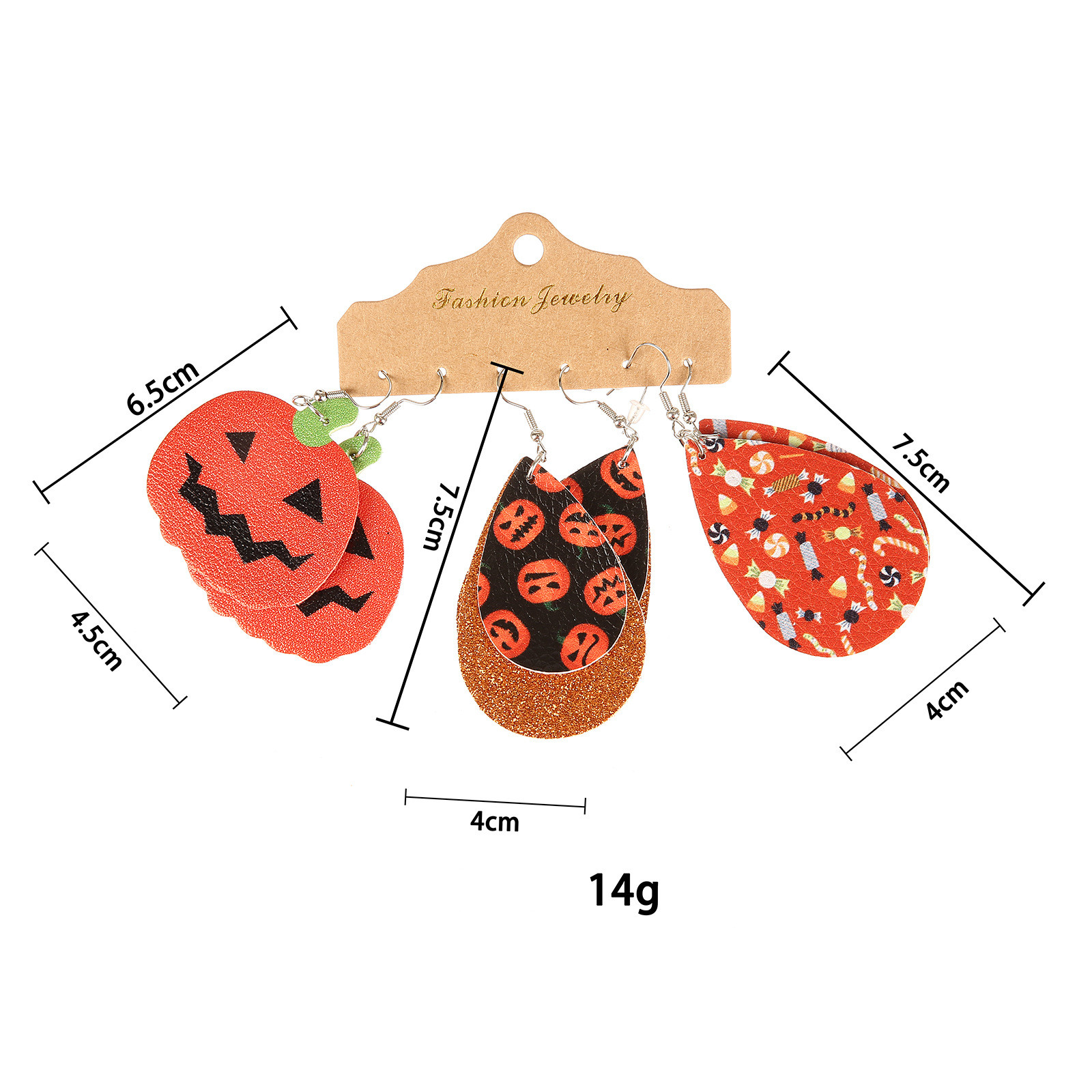 Cute Pumpkin Ghost PU Leather Womenu0027S Earrings 1 Pair