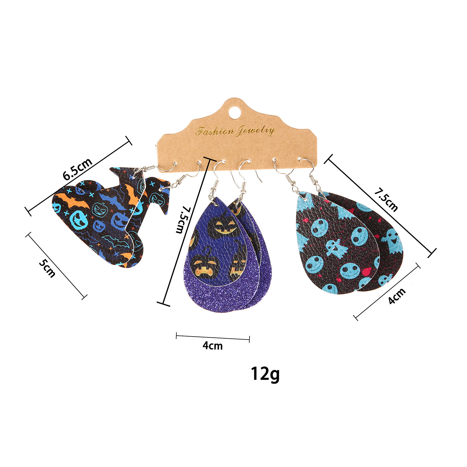 Cute Pumpkin Ghost PU Leather Womenu0027S Earrings 1 Pair