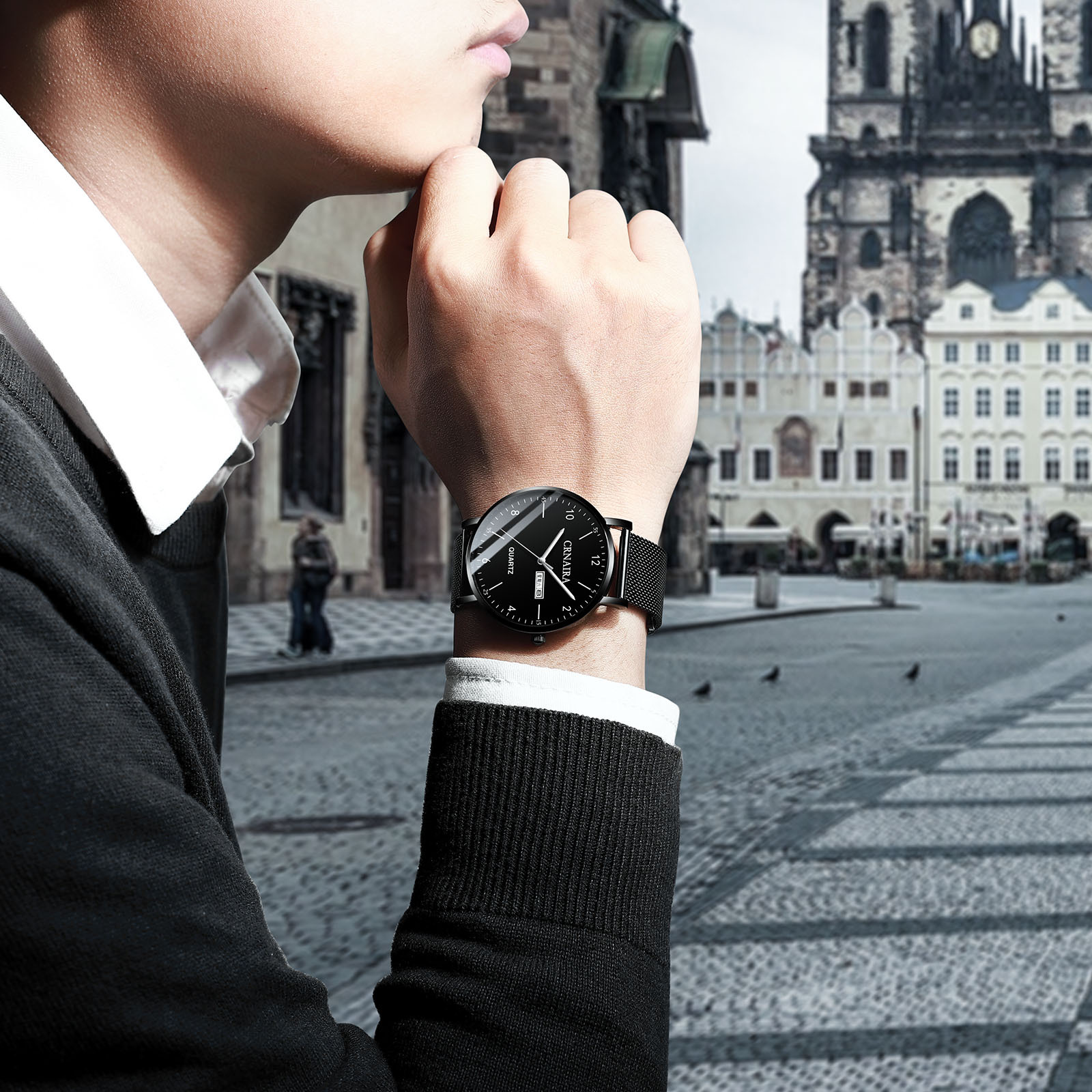 Casual Number Buckle Quartz Menu0027s Watches