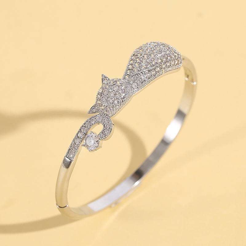 Fashion Cat Alloy Inlay Zircon Womenu0027S Bangle 1 Piece