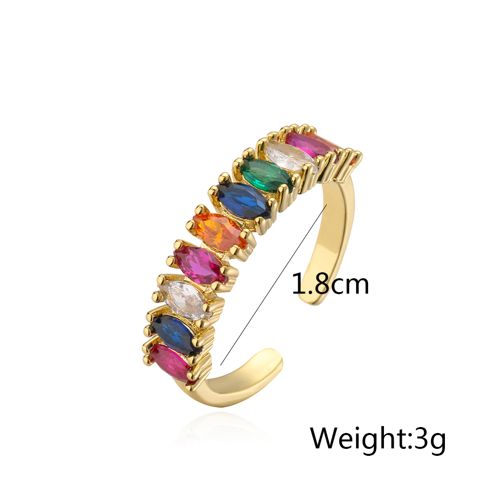 Fashion Geometric Circle Copper Gold Plated Zircon Open Ring 1 Piece