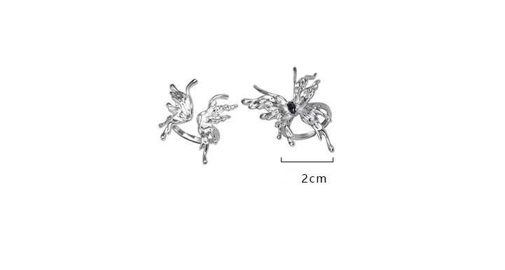 Fashion Butterfly Alloy Inlay Zircon Womenu0027S Open Ring 1 Piece