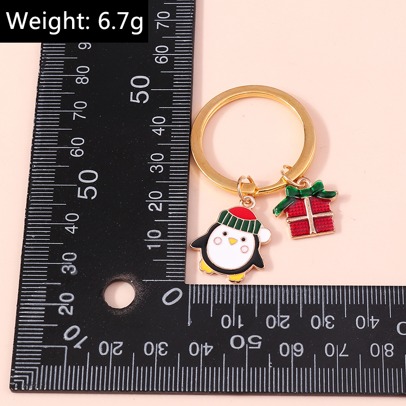 Cute Santa Claus Alloy Bag Pendant Keychain 1 Piece