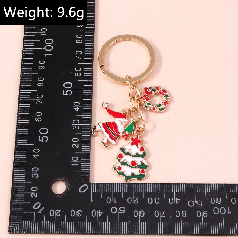 Cute Santa Claus Alloy Bag Pendant Keychain 1 Piece