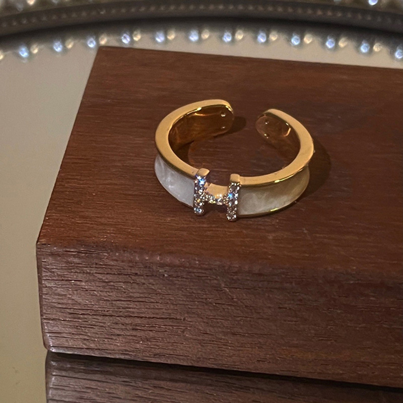 Fashion Geometric Copper Inlay Zircon Open Ring 1 Piece
