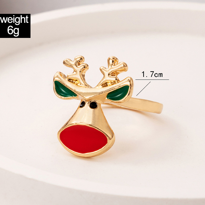 Cute Elk Alloy Enamel Womenu0027S Rings 1 Piece