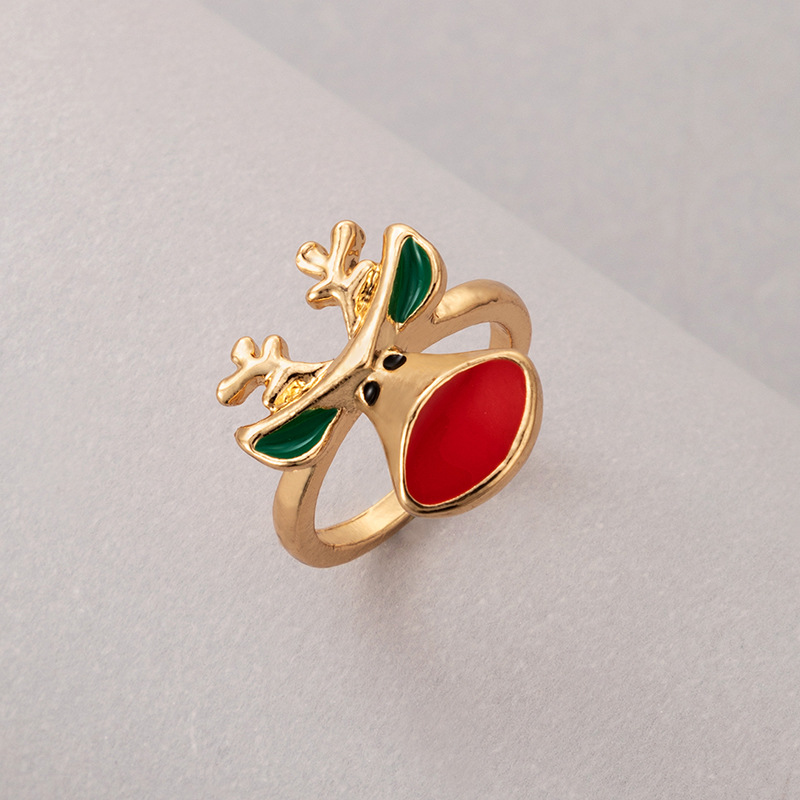 Cute Elk Alloy Enamel Womenu0027S Rings 1 Piece