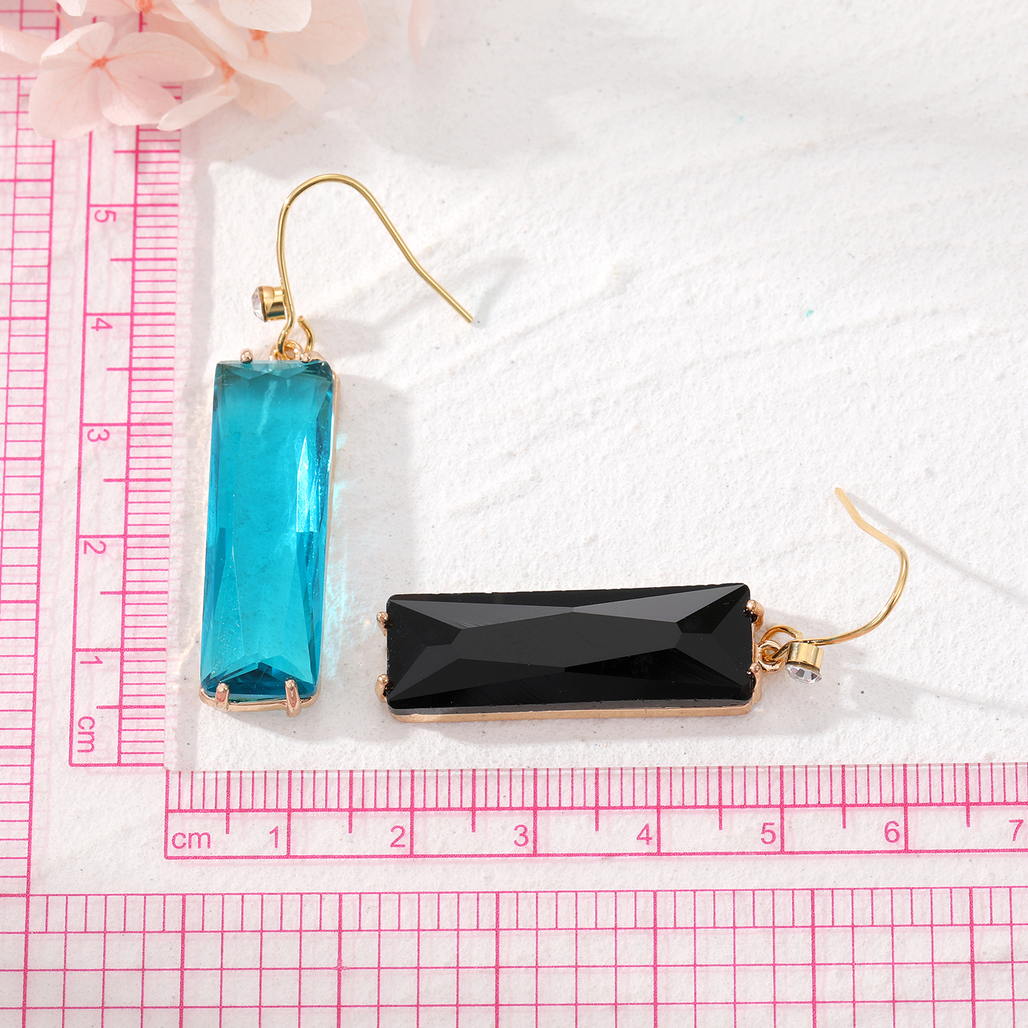 Fashion Square Resin Glass Inlay Zircon Womenu0027S Drop Earrings 1 Pair