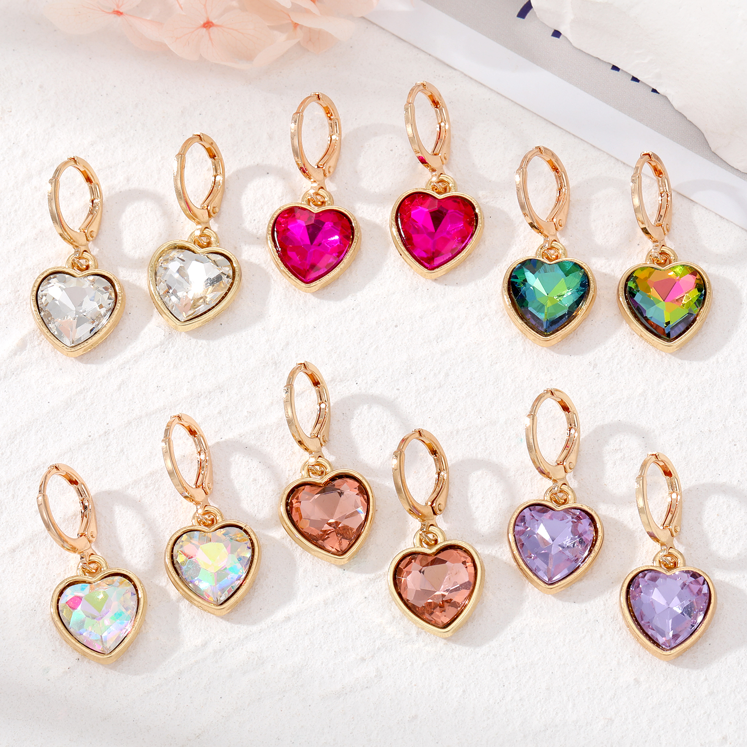 Simple Style Heart Shape Alloy Zircon Womenu0027S 1 Pair