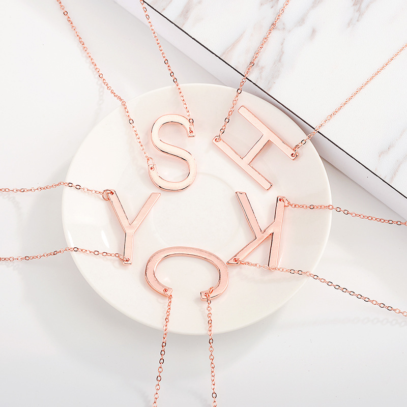 Simple Style Letter Stainless Steel Pendant Necklace 1 Piece