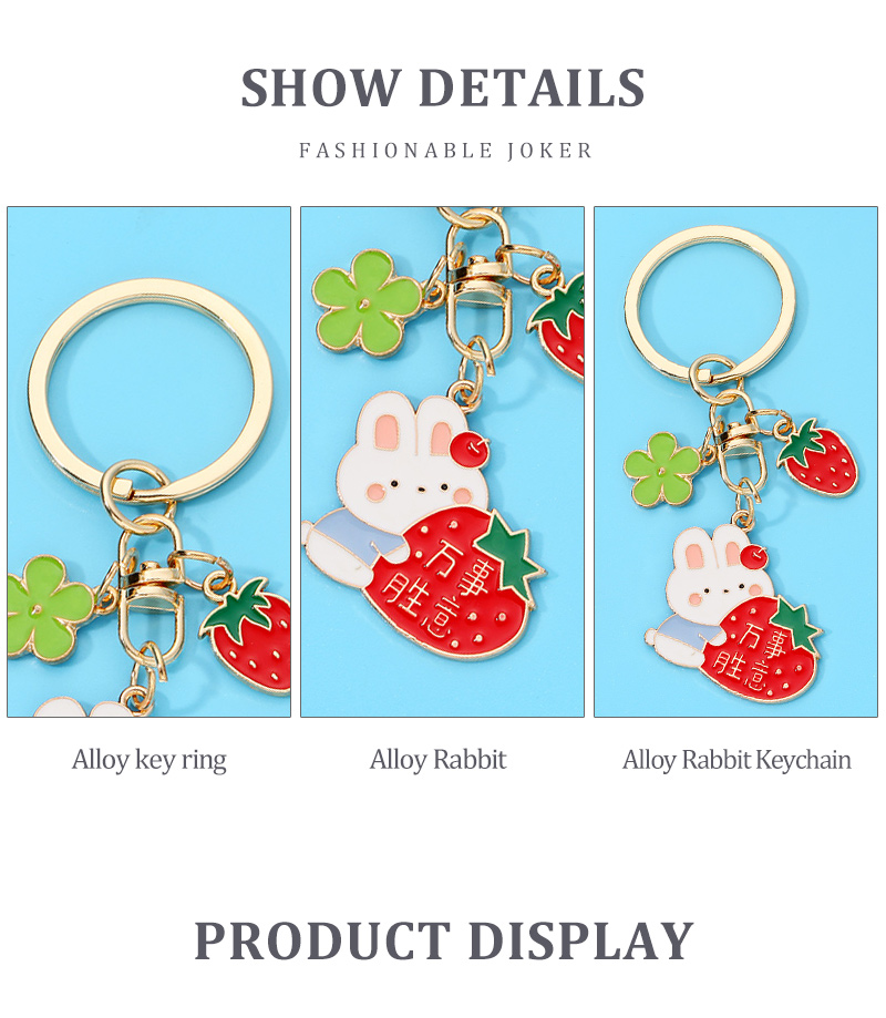 Cute Human Animal Fruit Alloy Enamel Bag Pendant Keychain 1 Piece
