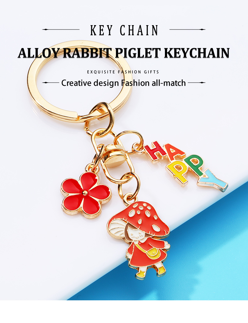 Cute Human Animal Fruit Alloy Enamel Bag Pendant Keychain 1 Piece