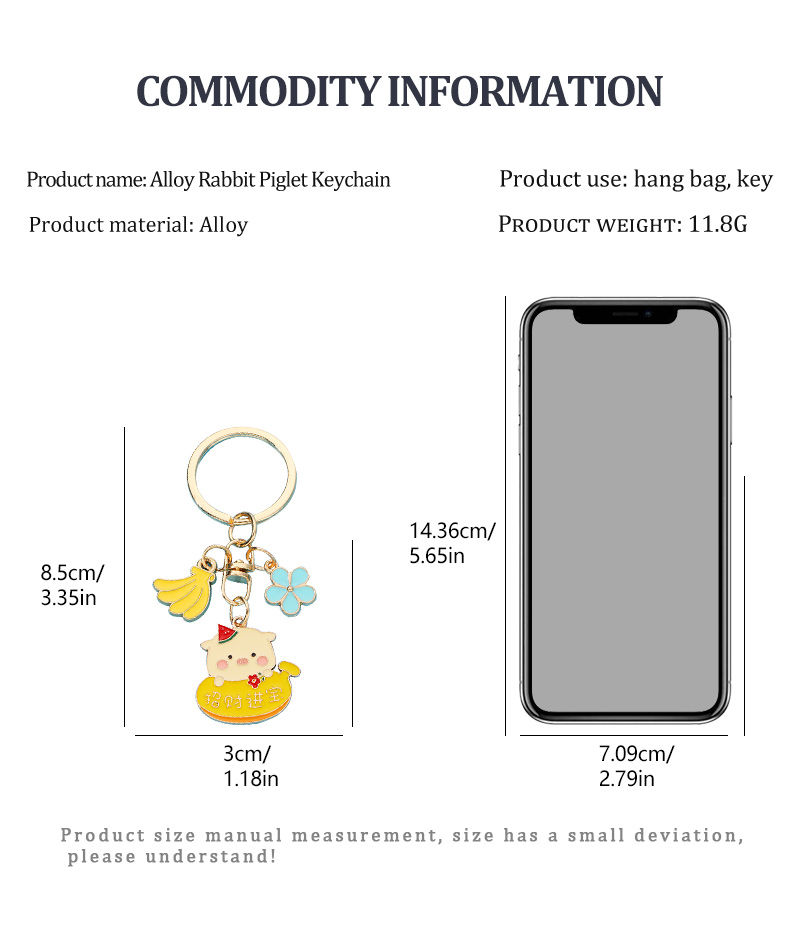 Cute Human Animal Fruit Alloy Enamel Bag Pendant Keychain 1 Piece