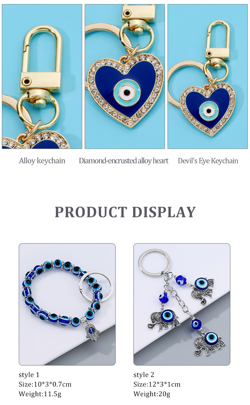 Fashion Devilu0027S Eye Alloy Plating Rhinestones Bag Pendant Keychain 1 Piece
