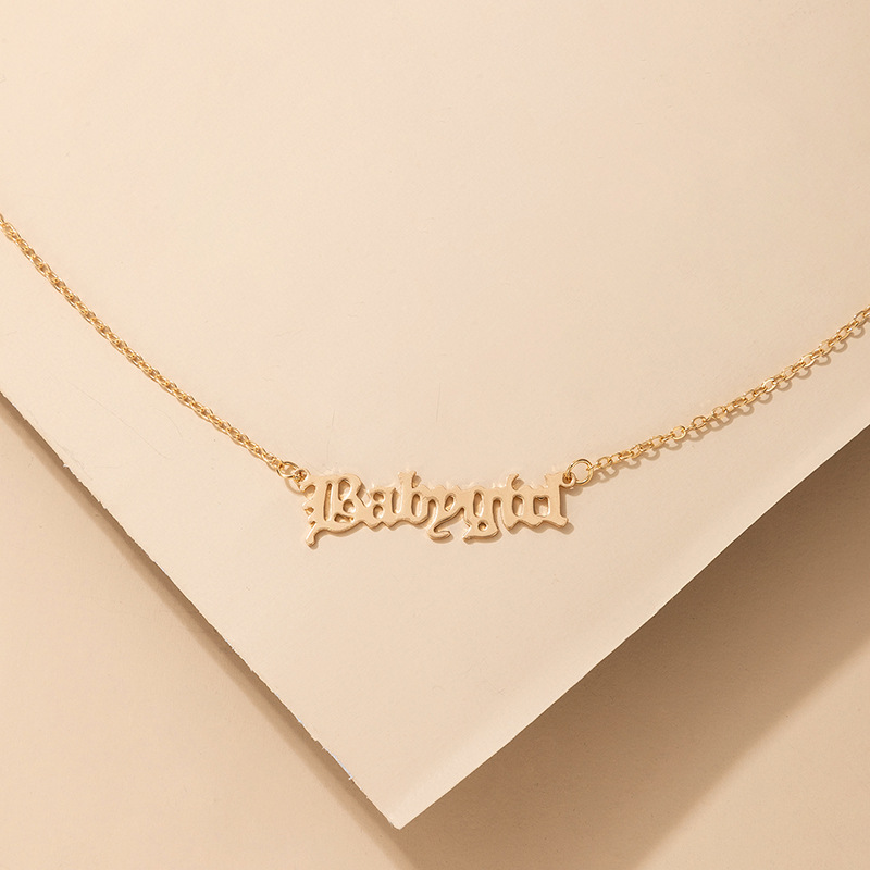 Fashion Letter Alloy Plating Unisex Necklace