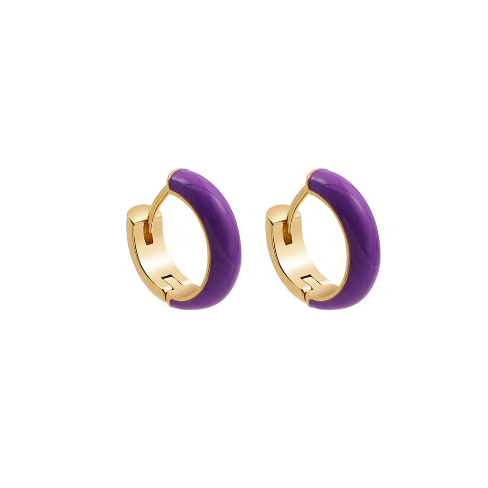 Fashion C Shape Alloy Enamel Womenu0027S Hoop Earrings 1 Pair