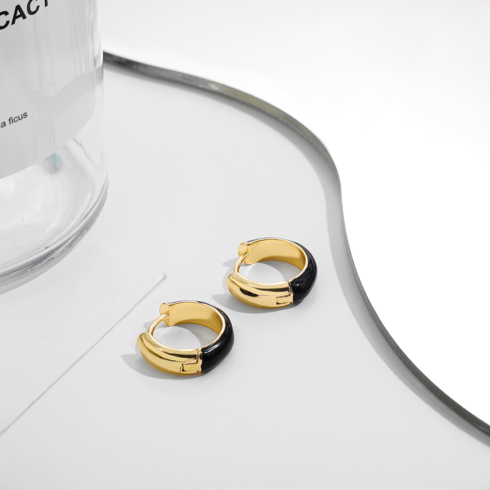 Fashion C Shape Alloy Enamel Womenu0027S Hoop Earrings 1 Pair