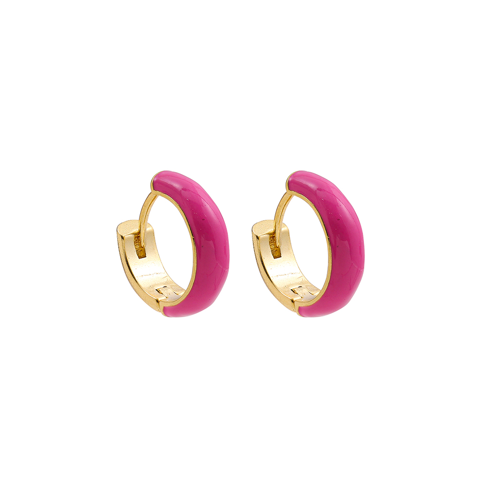 Fashion C Shape Alloy Enamel Womenu0027S Hoop Earrings 1 Pair