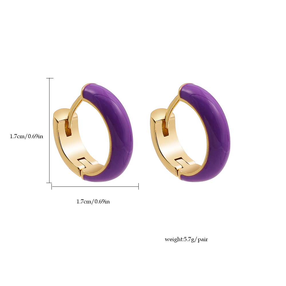 Fashion C Shape Alloy Enamel Womenu0027S Hoop Earrings 1 Pair
