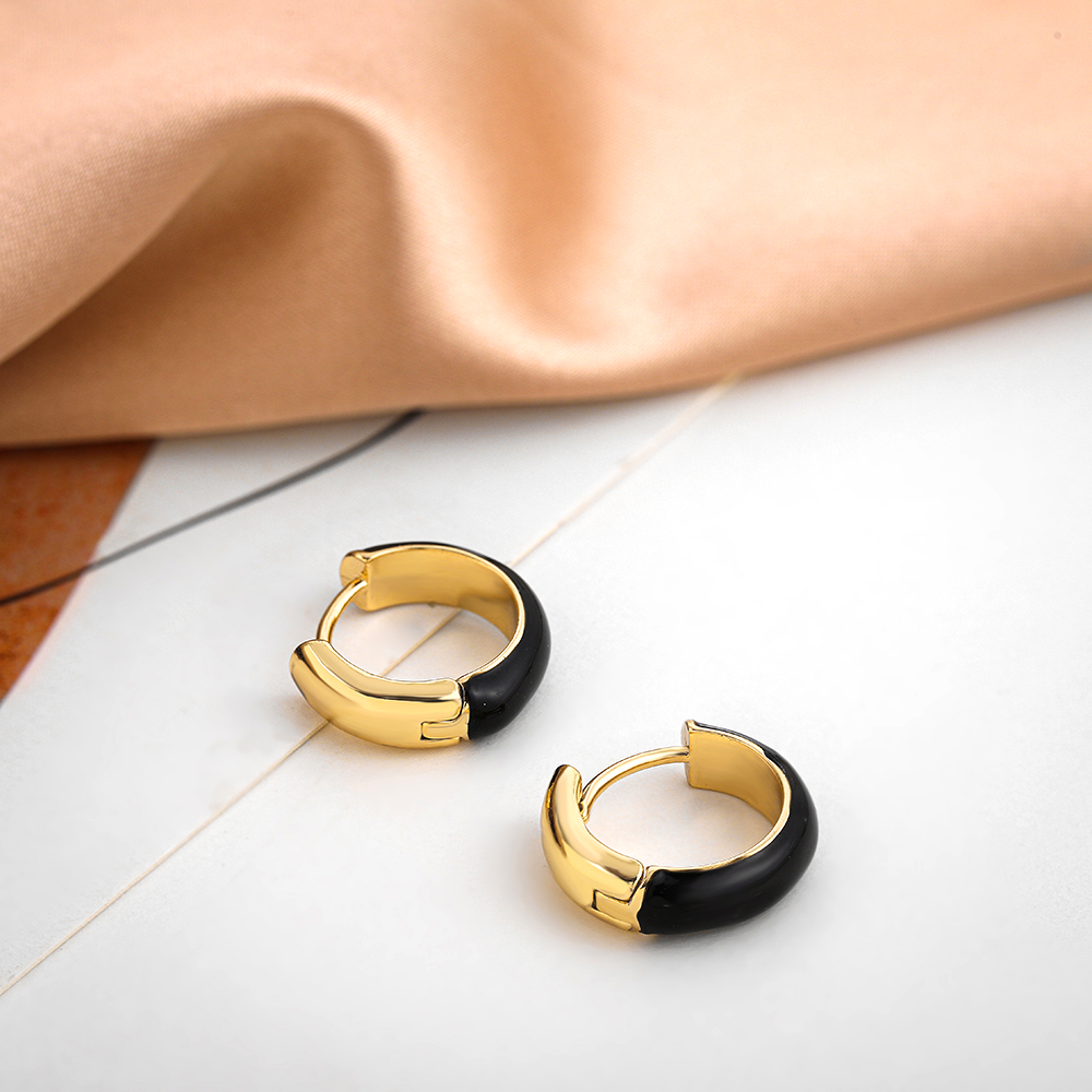 Fashion C Shape Alloy Enamel Womenu0027S Hoop Earrings 1 Pair