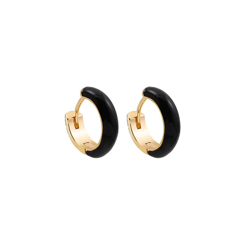 Fashion C Shape Alloy Enamel Womenu0027S Hoop Earrings 1 Pair