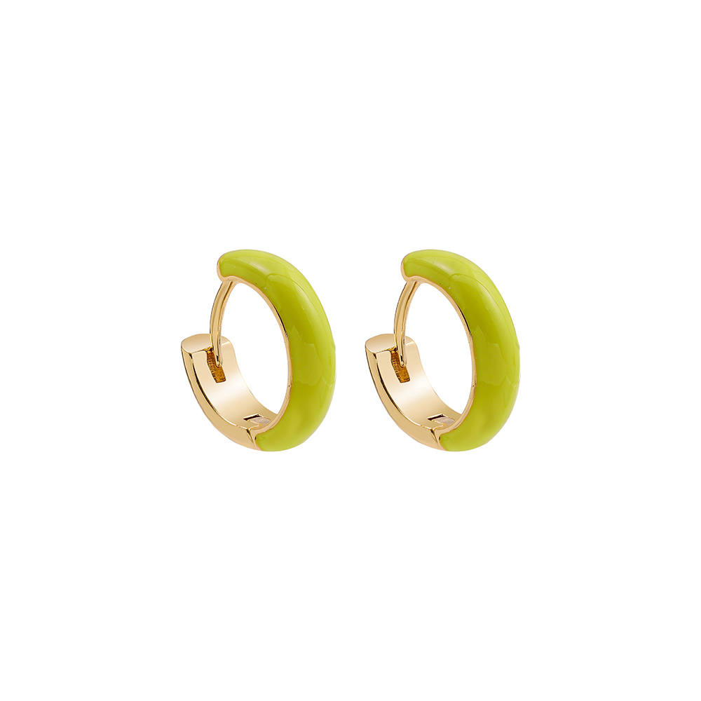 Fashion C Shape Alloy Enamel Womenu0027S Hoop Earrings 1 Pair