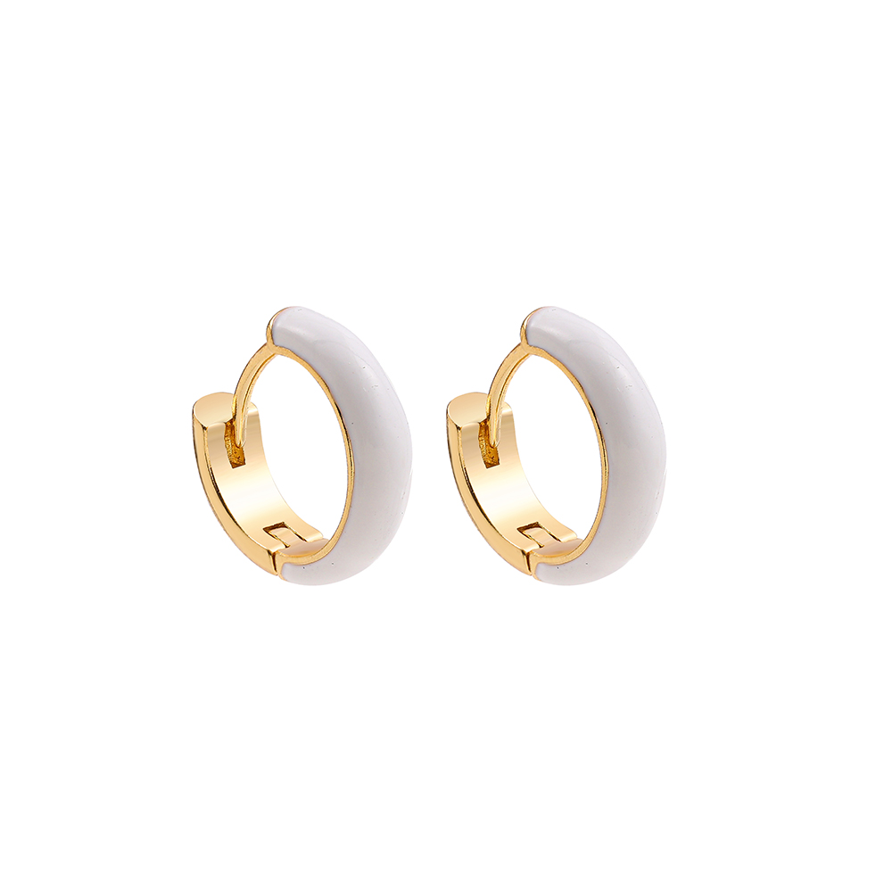 Fashion C Shape Alloy Enamel Womenu0027S Hoop Earrings 1 Pair